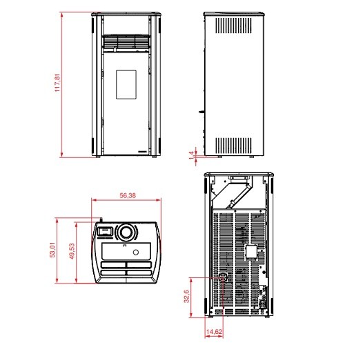 Poêle à granulés Palazzetti Ecofire Aurora US Pro 2 | 12 kW