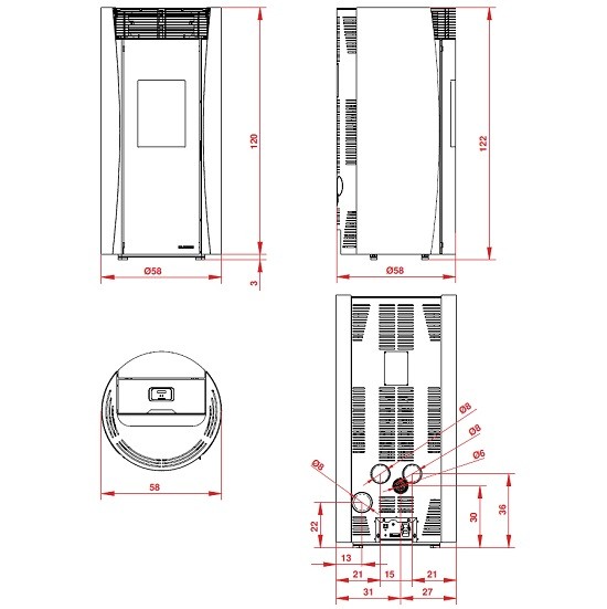 Poêle à granulés Palazzetti Ecofire Vivienne 13 | 13 kW