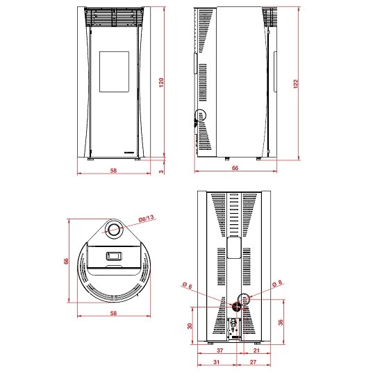 Poêle à granulés Palazzetti Ecofire Vivienne 12 US Pro 2 | 12 kW