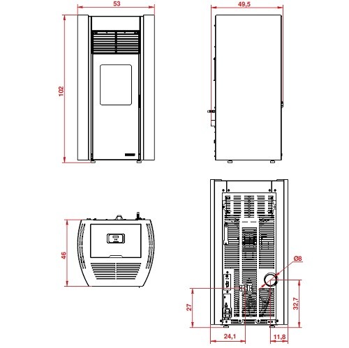 Poêle à granulés Palazzetti Ecofire Milù 8 kW