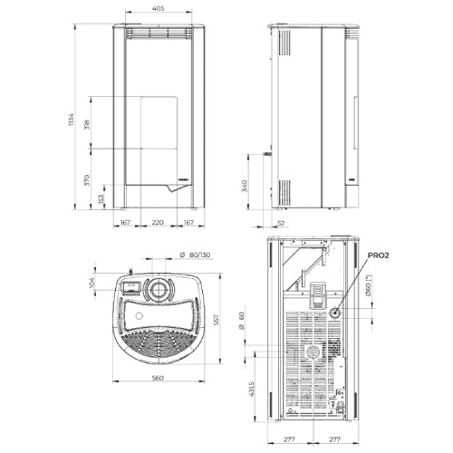 Poêle à granulés Palazzetti Ecofire Marianne US Pro 2 | 9 kW
