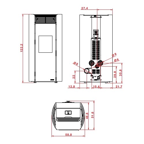 Poêle à granulés Palazzetti Ecofire Clelia TC 13 kW