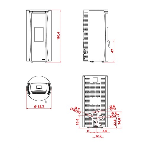 Poêle à granulés Palazzetti Ecofire Vivi TC 6 kW