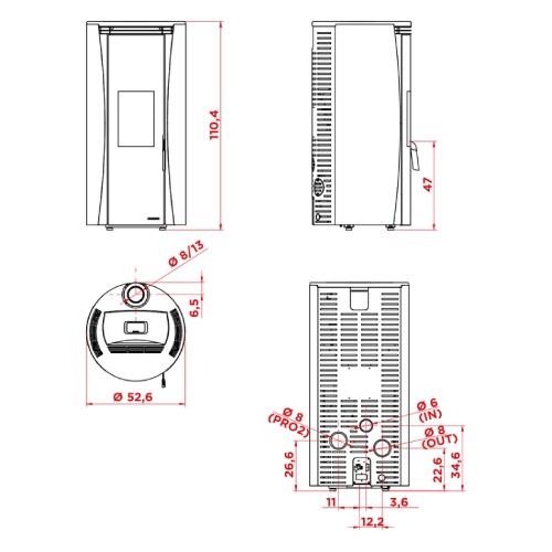 Poêle à granulés Palazzetti Ecofire Vivi TC US 9 kW