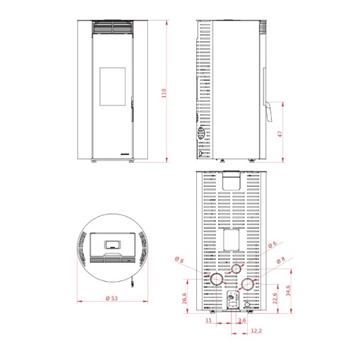 Poêle à granulés Palazzetti Ecofire Emily TC 6 kW