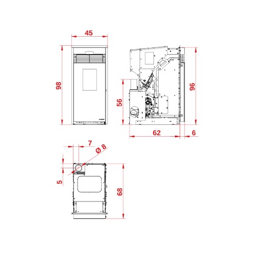Insert a granulés Palazzetti KPE 8 | 8 kW