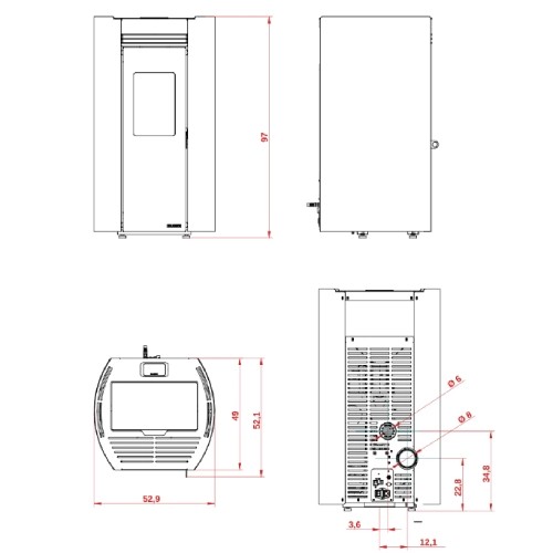 Poêle à granulés Palazzetti Ecofire Flo TC 9 kW