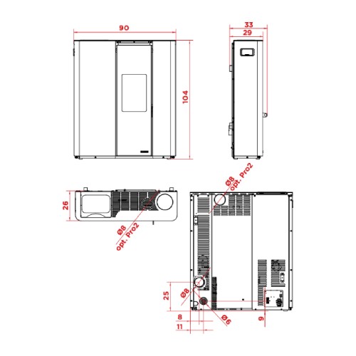 Poêle à granulés Palazzetti Ecofire Scarlet TC 6 kW