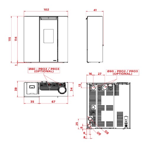 Poêle à granulés Palazzetti Tiffany Luft 13 | 12,7 kW