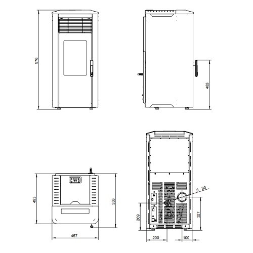 Poêle à granulés Royal Ilena Air 80 | 8 kW