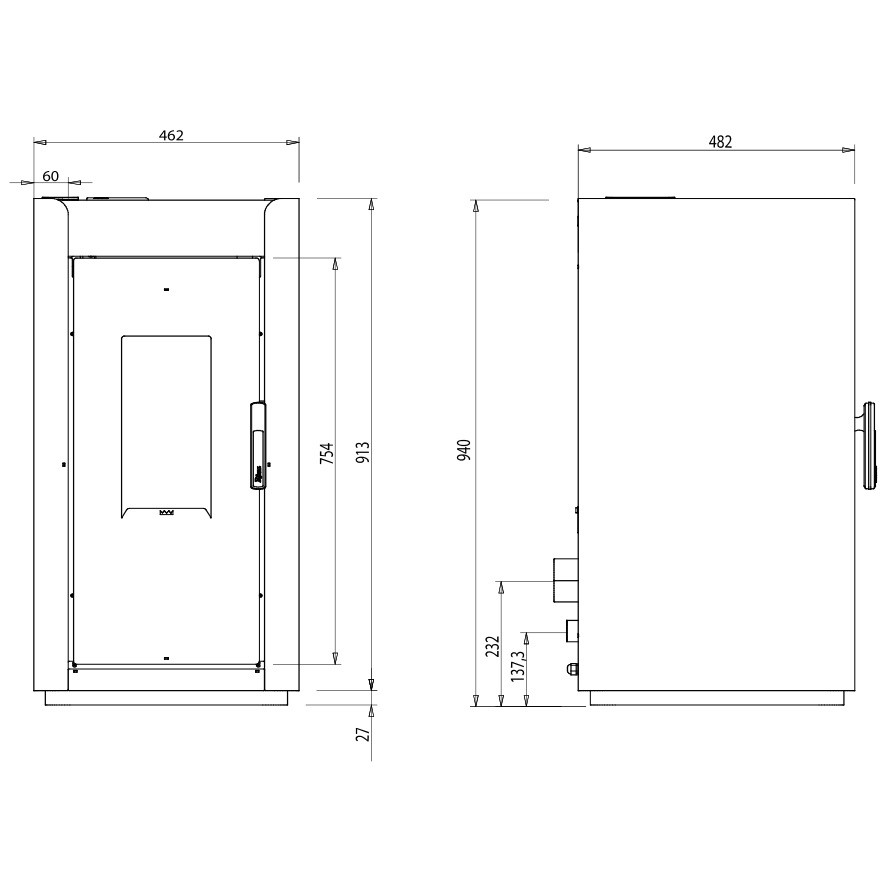 Poêle à granulés Royal Ilde Air 80 | 8,2 kW