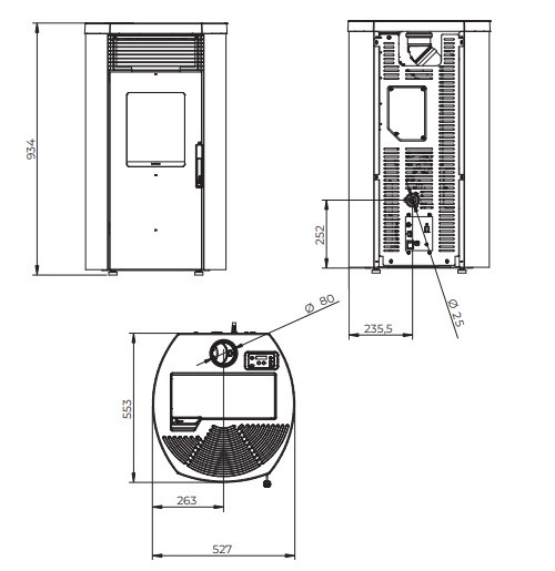 Poêle à granulés Royal Rondine Air 60 US 6 kW
