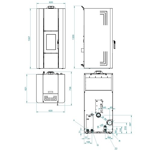 Poêle à granulés Royal Idro 240 | 23,6 kW hydro