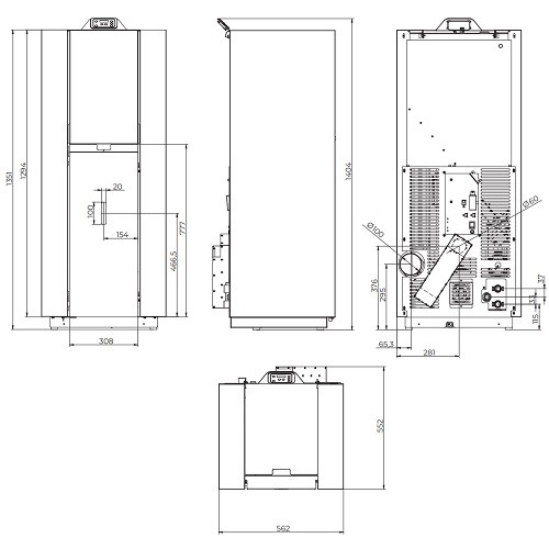 Poêle à granulés Royal Idro Wall 12 | 12,4 kW hydro
