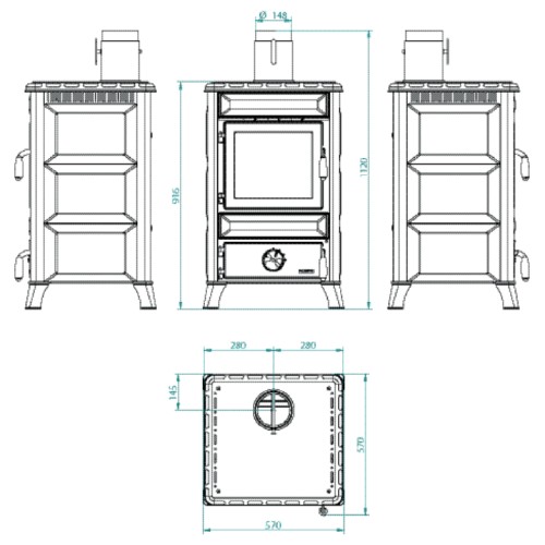 Poêle à bois Royal Mary 8 kW