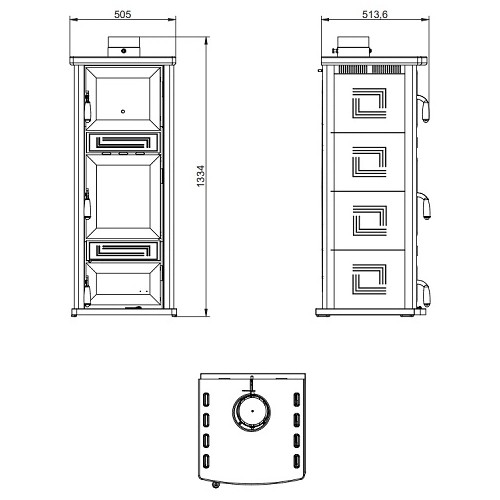 Poêle à bois Royal Stuba avec four 7,1 kW