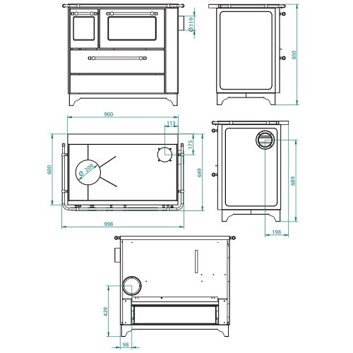 Cuisinière à bois Royal Betty 4,5 | 5 kW