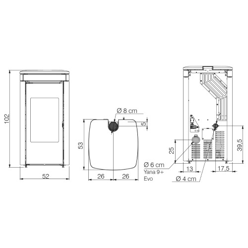 Poêle à granulés Edilkamin Yana 9+ Evo 9,2 kW