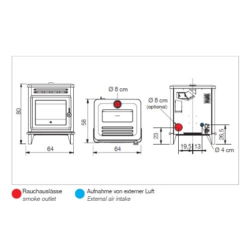 Poêle à granulés Edilkamin Lille 8 Up 8,1 kW