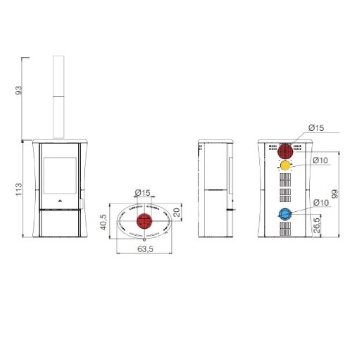 Poêle à bois Edilkamin Klass 10,1 kW