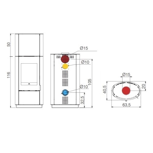 Poêle à bois Edilkamin Krio S-Serie 10,1 kW