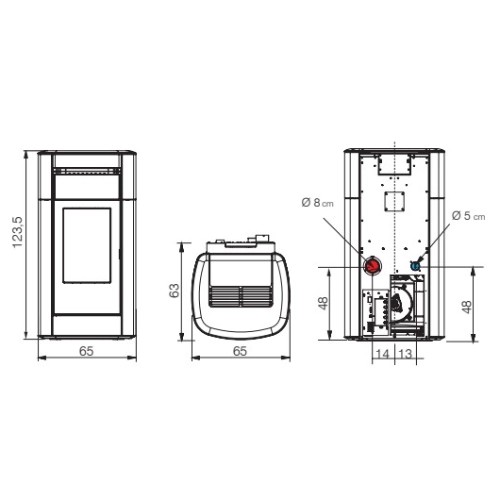 Poêle à granulés Edilkamin Kira H 23 Evo 22,8 kW Hydro