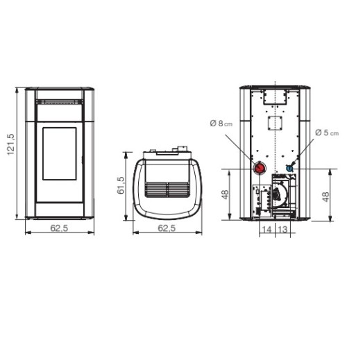 Poêle à granulés Edilkamin Vyda H 23 Evo 22,8 kW Hydro