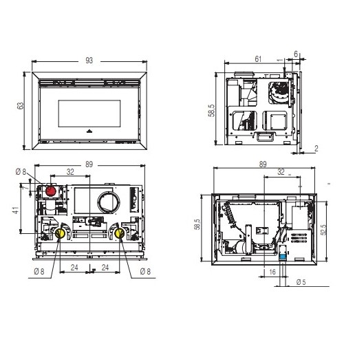 Insert cheminée à pellets Edilkamin 12++ Evo 12,7 kW