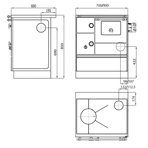 Cuisinière à bois Westminster poêle à combustible solide K 176 A/70 | 5 kW