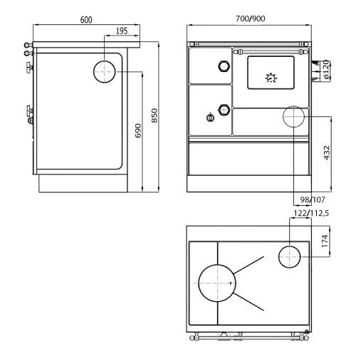 Cuisinière à bois Westminster poêle à combustible solide K 76 70 | 7,3 kW