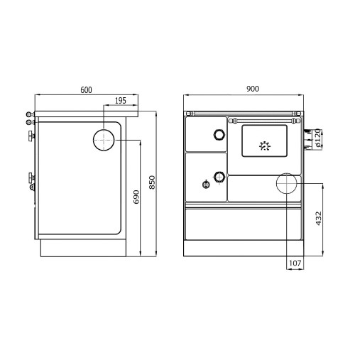 Cuisinière à bois Westminster poêle à combustible solide K 76 F 90 | 7,6 kW