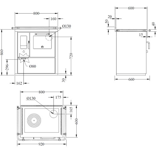 Cuisinière à bois Wamsler M 80 | 6 kW