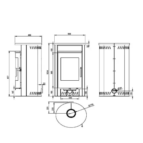Poêle à bois Wamsler Roto 6,3 kW