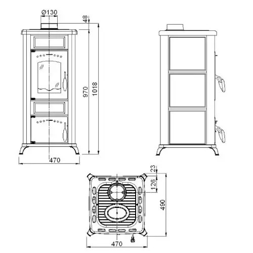 Poêle à bois Wamsler Romantik 7,5 kW