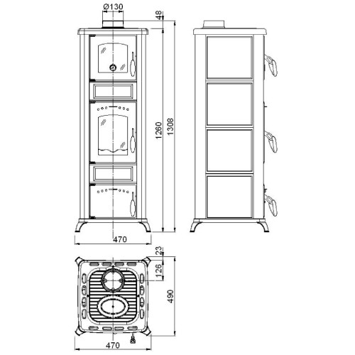 Poêle à bois Wamsler Romantik-B II Backfach 6 kW
