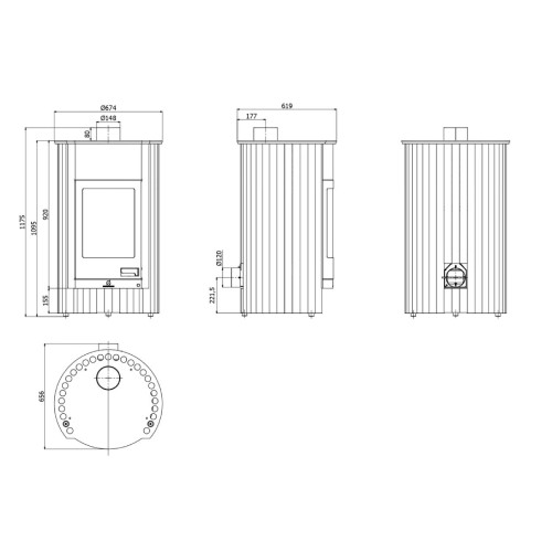 Poêle à bois Masterflamme Grande I 17,4 kW