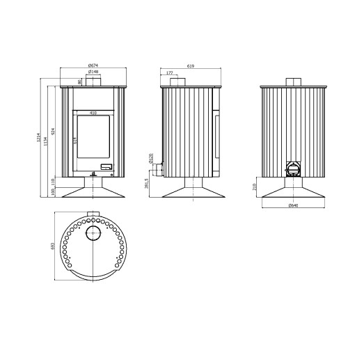 Poêle à bois Masterflamme Medie II 12 kW