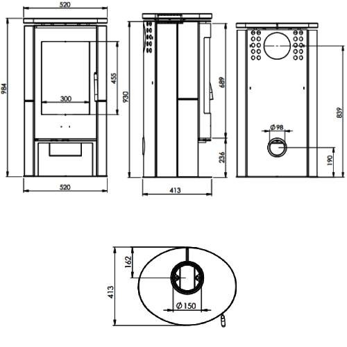 Poêle à bois Fireplace Monte Carlo 5 kW