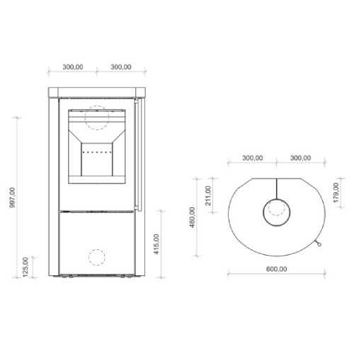 Poêle à bois Vaio IQ 33 Naturstein 6,3 kW