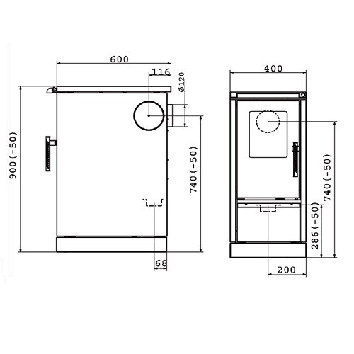 Cuisinière à bois Wamsler W1-40 | 6 kW