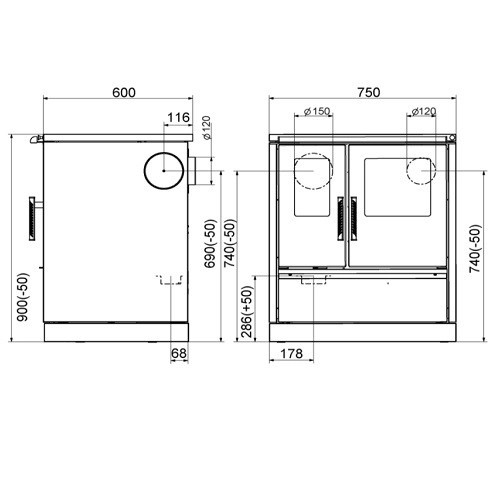 Cuisinière à bois Wamsler W1-75 | 8 kW