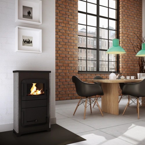 Poêle à bois Wamsler RH-8 A/D avec feu continu automatique 8 kW