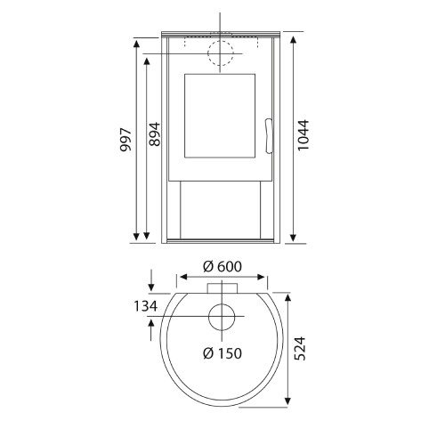 Poêle à bois Wamsler Roton 6 kW