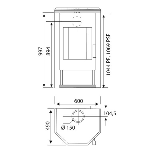 Poêle à bois Wamsler Ugnis 6 kW