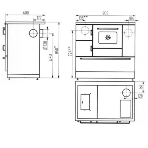 Cuisinière à bois Wamsler K 138 | 7 kW