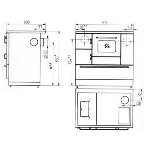 Cuisinière à bois Wamsler K 138 F 7 kW