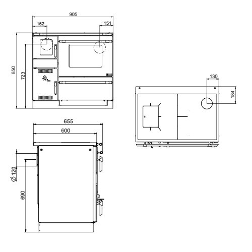 Cuisinière à bois Wamsler K 139 F 8 kW