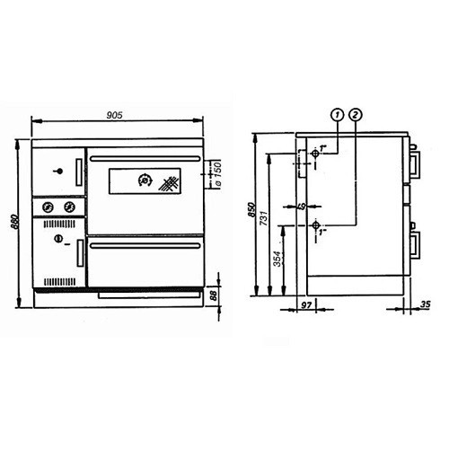 Cuisinière à bois Wamsler K 148 F 23 kW Hydro