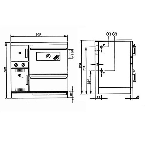 Cuisinière à bois Wamsler K 148 CL 23 kW Hydro