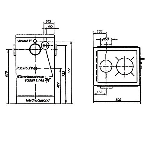 Cuisinière à bois Wamsler K 158 | 22 kW Hydro